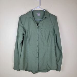 Duluth Green Lightweight Long Sleeve Button Front Cuff Shirt Pockets sz M